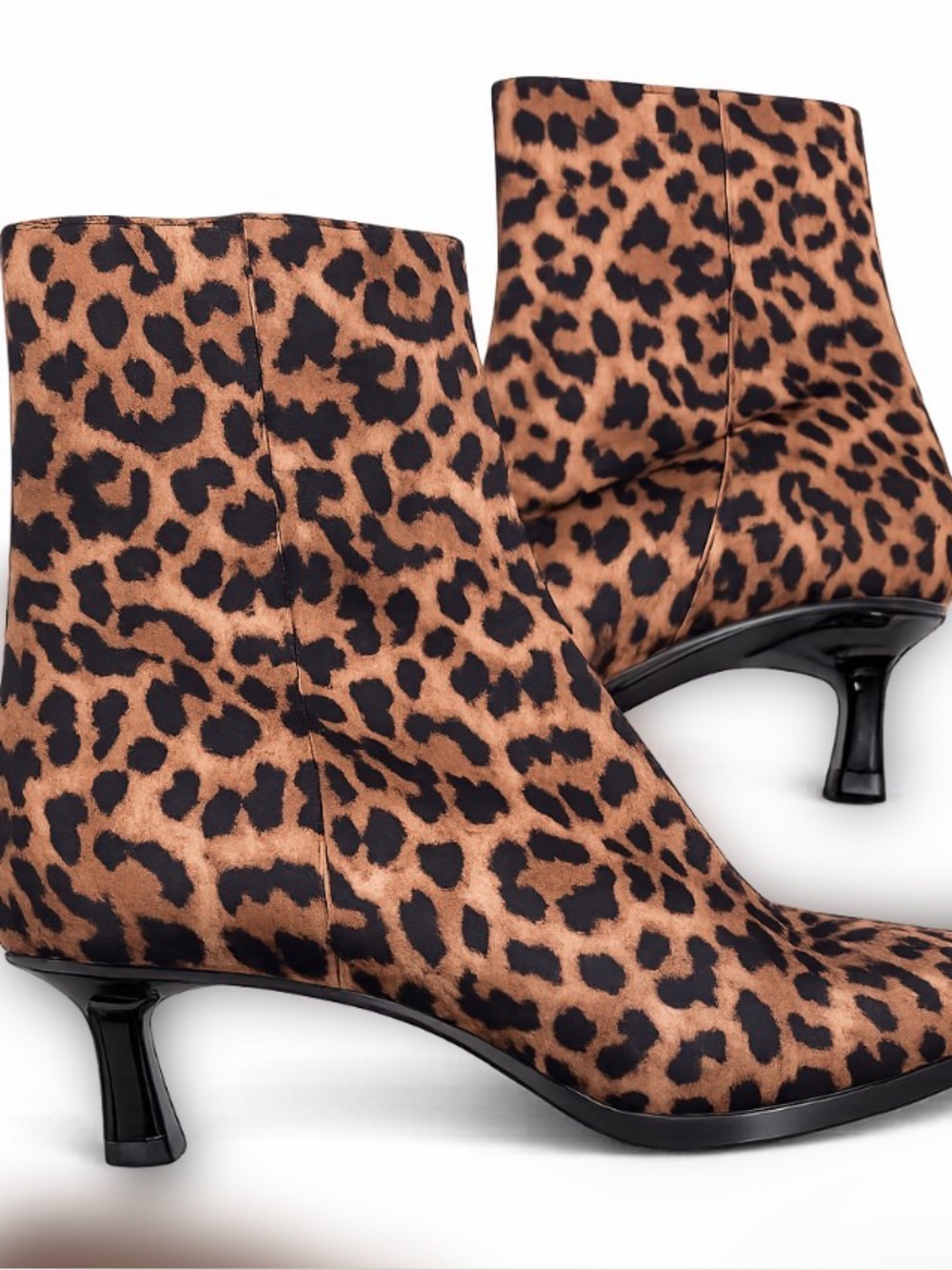 Zara Leopard Print Ankle Boots - Brown & Black - size 9